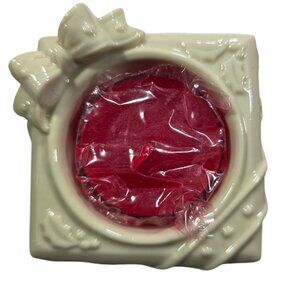 Lenox candle holder Holiday Ivory Porcelain Bow Holly present christmas gift
